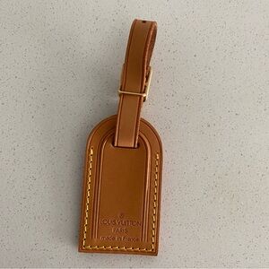 Louis Vuitton Brown Leather Bag Tag EUC